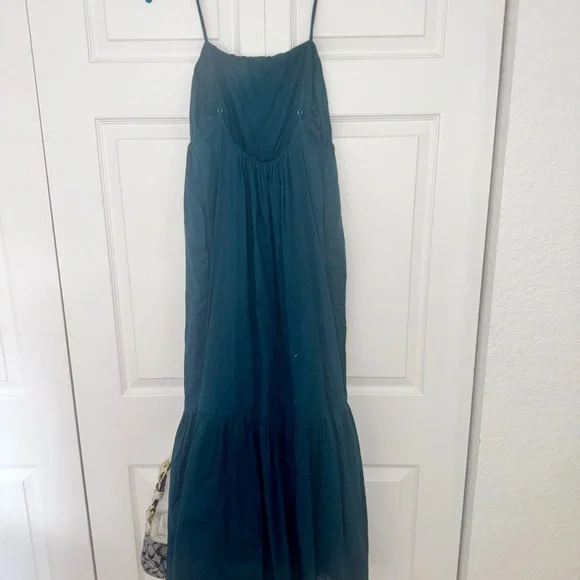 Abercrombie Low Back Teal Maxi Dress- Size Small - Picture 13 of 14